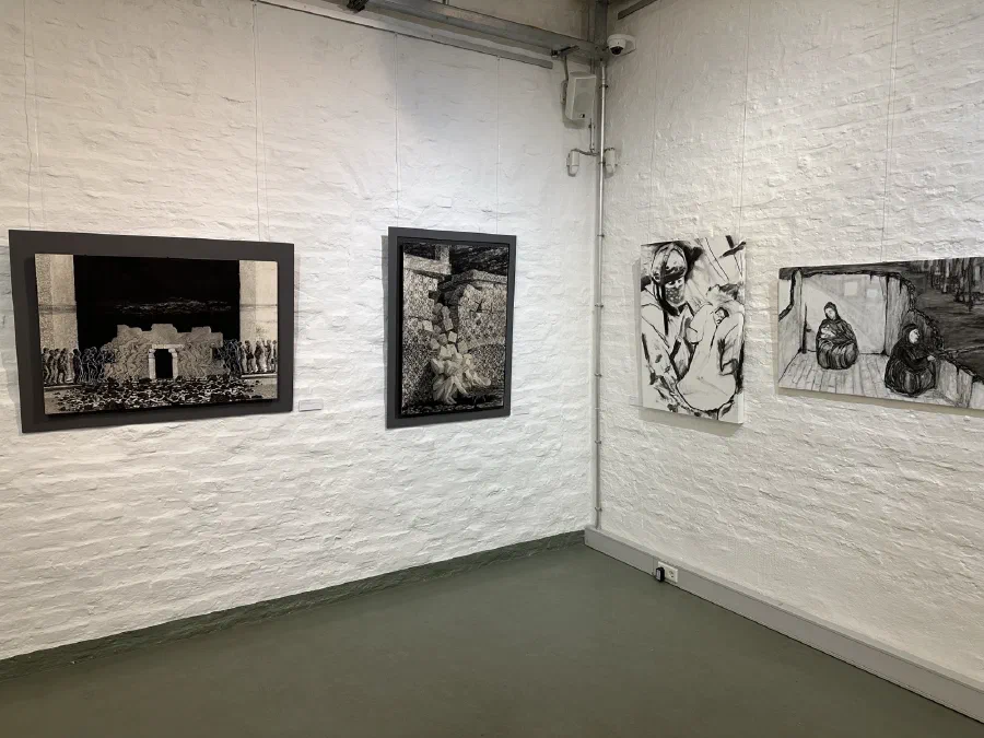 Ausstellungsansicht Kunstpreis 2023 Krieg und Frieden, Haus der Stadtgeschichte Offenbach (6/6)